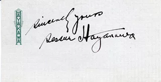 Sessue Hayakawa autograph