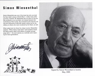 Simon Wiesenthal autograph
