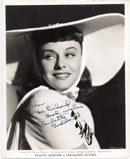 Paulette Goddard autograph