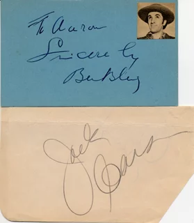 Ben Blue & Jack Carson autograph