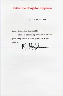 Katharine Hepburn autograph
