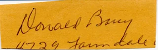 Donald 'Red' Barry autograph
