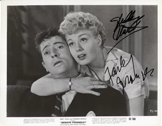 Shelly Winters & Farley Granger autograph
