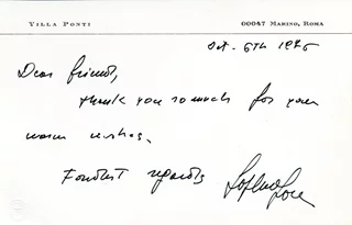 Sophia Loren autograph