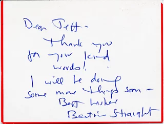 Beatrice Straight autograph