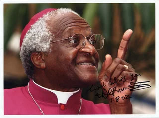 Desmond Tutu autograph