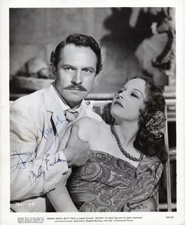 Fredric March & Betty Field autograph