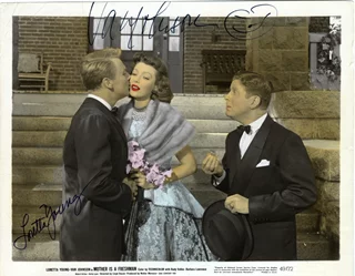 Loretta Young & Van Johnson autograph