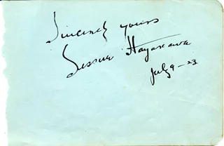 Sessue Hayakawa autograph