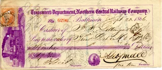 Northern Central Railroad Company autograph