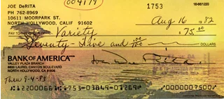 Curly Joe DeRita autograph