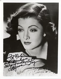 Myrna Loy autograph