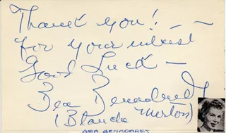 Bea Benaderet autograph