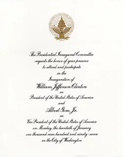 Bill Clinton & Al Gore Inauguration autograph