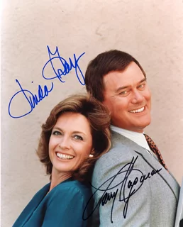 Linda Gray & Larry Hagman autograph