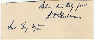 R.D. Blackmore autograph