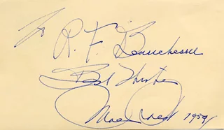 Mae West autograph