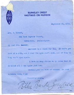 Billie Burke autograph