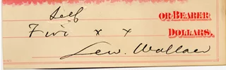 Lew Wallace autograph