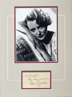 Mary Astor autograph