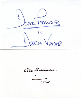 Alec Guinness & Dave Prowse autograph