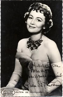 Olivia DeHavilland autograph