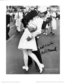 V-J Day Nurse and Sailor autograph