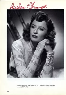 Barbara Stanwyck autograph