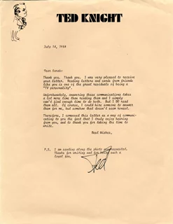 Ted Knight autograph