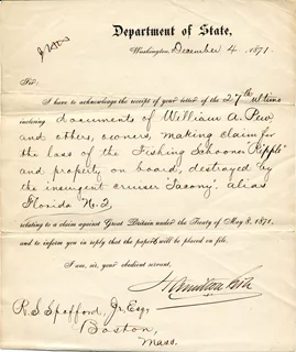 Hamilton Fish autograph