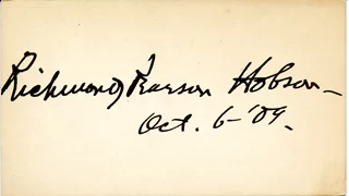 Richmond Pearson Hobson autograph
