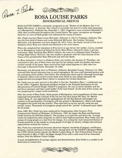 Rosa Parks autograph