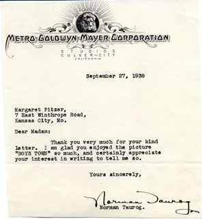 Norman Taurog autograph