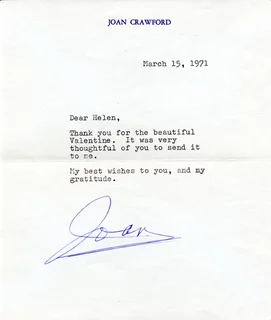 Joan Crawford autograph