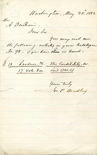 Joseph P. Bradley autograph