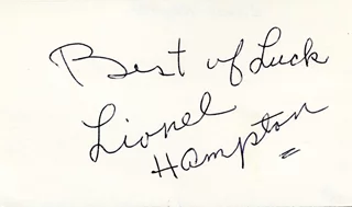 Lionel Hampton autograph