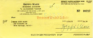 Zeppo Marx autograph