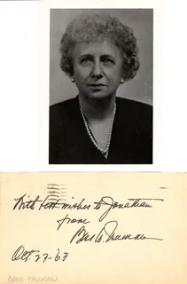 Bess Truman autograph