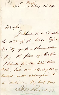 Henry Ward Beecher autograph