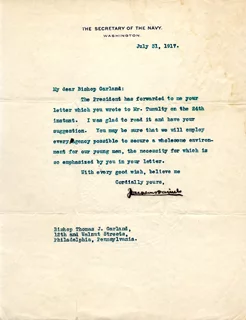 Josephus Daniels autograph