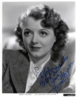 Janet Gaynor autograph