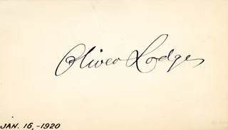 Oliver Lodge autograph