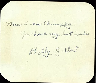 Billy Gilbert autograph