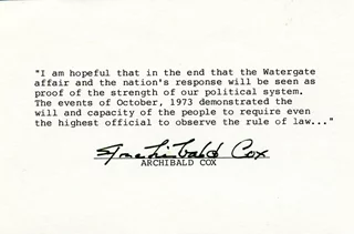 Archibald Cox autograph