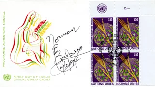 Norman Borlaug autograph