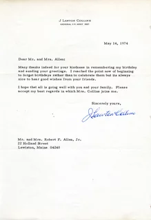 J. Lawton Collins autograph