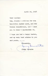 Jimmy Durante autograph