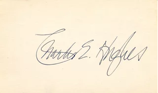 Charles E. Hughes autograph