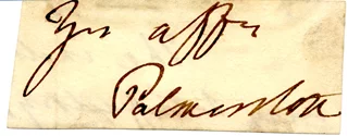 Lord Palmerston autograph