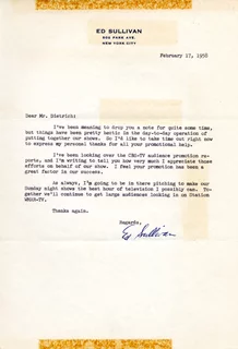 Ed Sullivan autograph